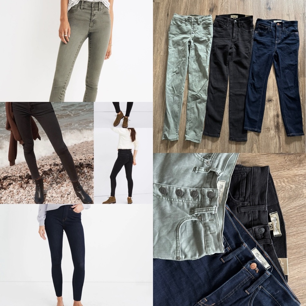 Madewell jeans bundle ankle button front high rise mid preowned nwt 23 petite